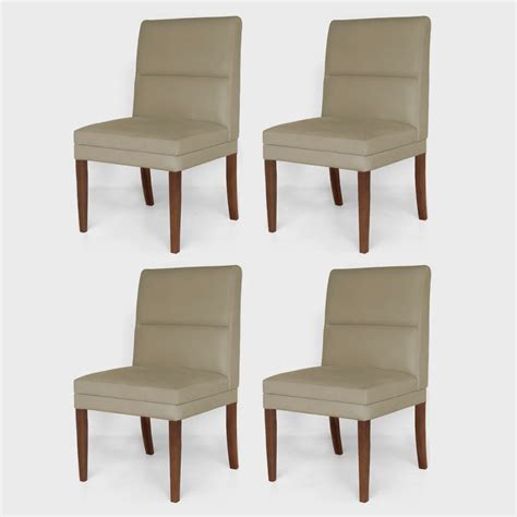 Kit Cadeiras De Jantar Hermione Base Madeira Maciça Estofada Suede Nude em Promoção na Americanas
