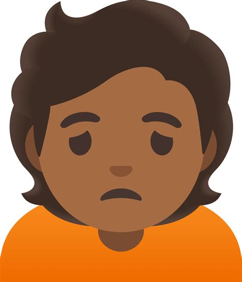 Person Frowning Medium Dark Skin Tone Emoji Download For Free