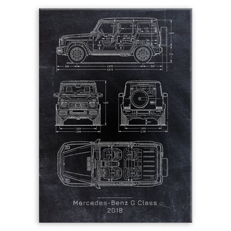 Plakat Metalowy Mercedes Benz G Class Projekt Blackboard M MURRANO