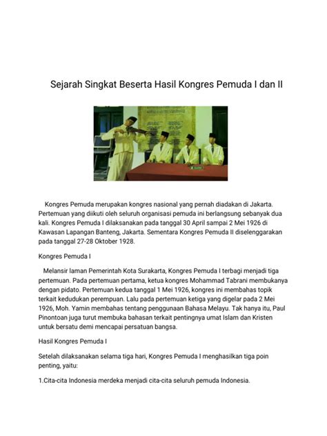 sejarah singkat kongres pemuda