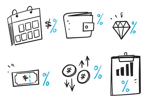 Hand Drawn Doodle Simple Set Of Tax Related Vector Illustration Vector