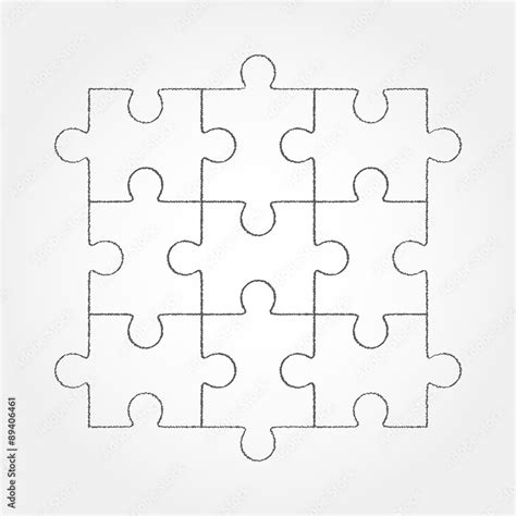 Jigsaw Puzzle Vector Nine Pieces Stock Vector Adobe Stock