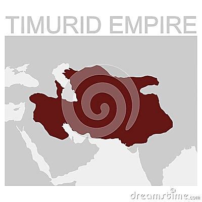 Map Of The Timurid Empire Vector Illustration | CartoonDealer.com ...