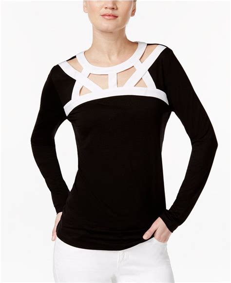 Inc International Concepts Cutout Colorblocked Top Created For Macys