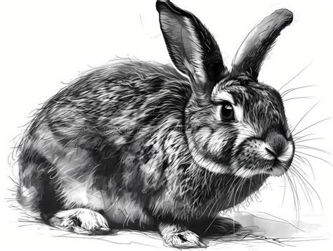 Vector Illustration of a Rabbit, a Rabbit with Long Ears Stock ...