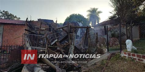 INCENDIO REDUJO A CENIZAS UNA VIVIENDA EN EL B PACU CUÁ DE ENCARNACIÓN