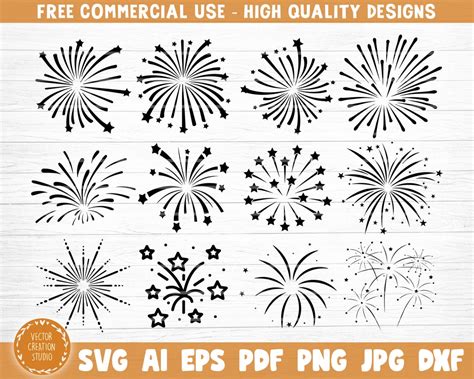 Fireworks Bundle Svg Fireworks Svg Cut File Fireworks Clipart