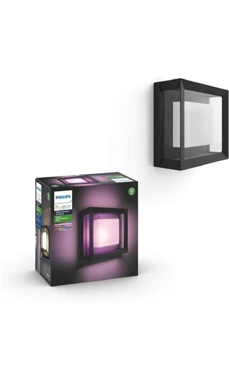 Philips Hue Econic White And Colour Ambiance Led Smart Garden Balcony Wall Light Square Porch