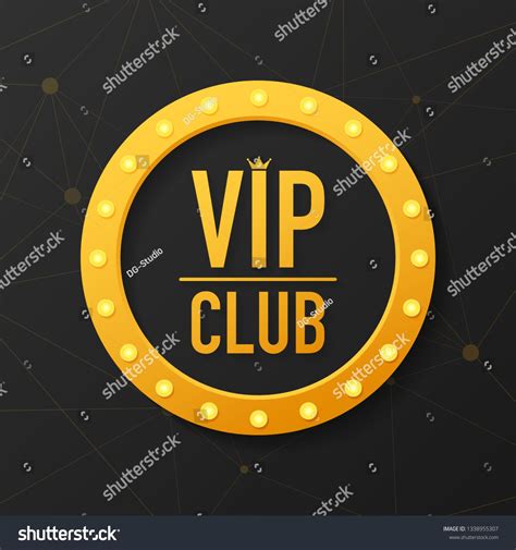 Golden Symbol Of Exclusivity The Label VIP With Glitter Vip Club