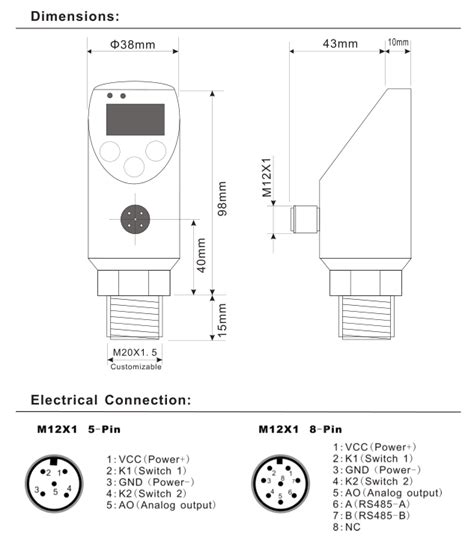 Intelligent 10bar RS485 Electronic Digital Level Switch With OLED Display