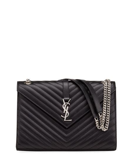 Saint Laurent Large V Flap Monogram Ysl Envelope Chain Shoulder Bag