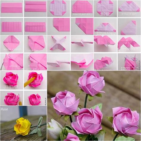 How To Diy Pretty Origami Rose Origami Rose Origami Flowers Paper Flowers