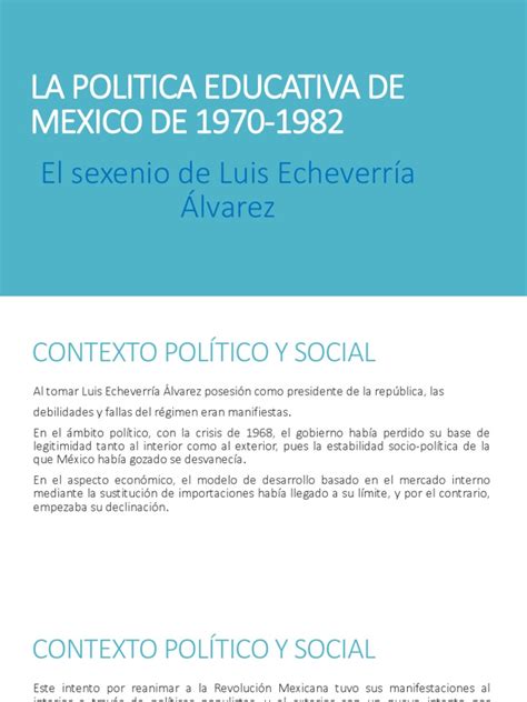 La Politica Educativa De Mexico De 1970 1982 México Educación Primaria