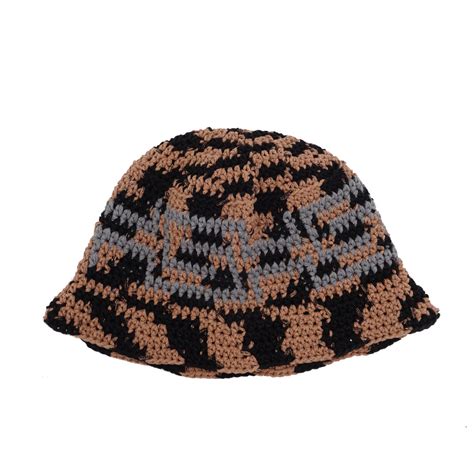 Sexhippies Crocheted Bucket Hat Black Tan Alterior