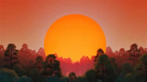 Sunset In The Forest Ai Generated K Wallpaper Elevate Your Screen