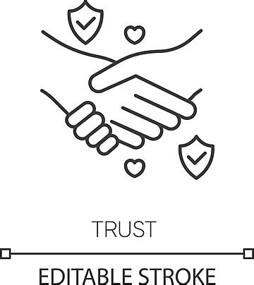 Trustworthy Partnership Icon With Customizable Design Line Relationship