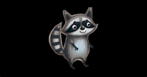 Cute Raccoon Drawing - Raccoon - Sticker | TeePublic