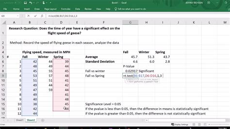 Data Analysis For Your Ib Bio Ia 2 Sample T Test For Significance Youtube