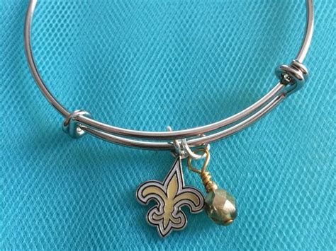 New Orleans Saints bracelet New Orleans charm by LilyPepperLove