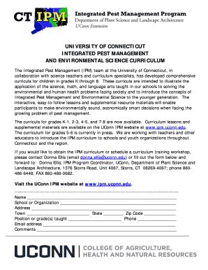 Fillable Online Ipm Uconn University Of Connecticut Integrated Pest