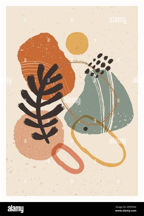 Abstract art minimalist poster. Scandinavian abstract organic ...