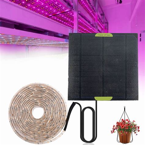 Solar Led Plant Grow Light Strip 164ft Full Spectrum Plant Grow Lamp 5w Solar Powered Seeding