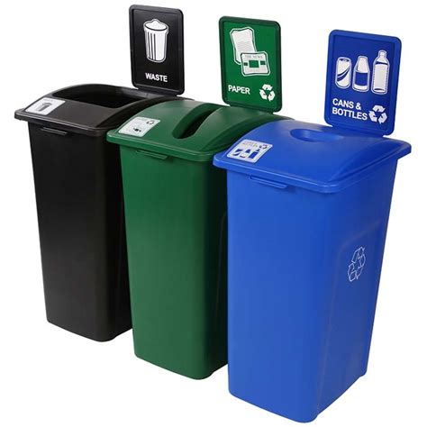 Recycling Receptacles 3 In 1 Recycling Containers Recycle Away