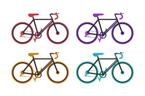 Colorful bicycle set vector, Bicycle clipart vector 7459890 Vector Art ...