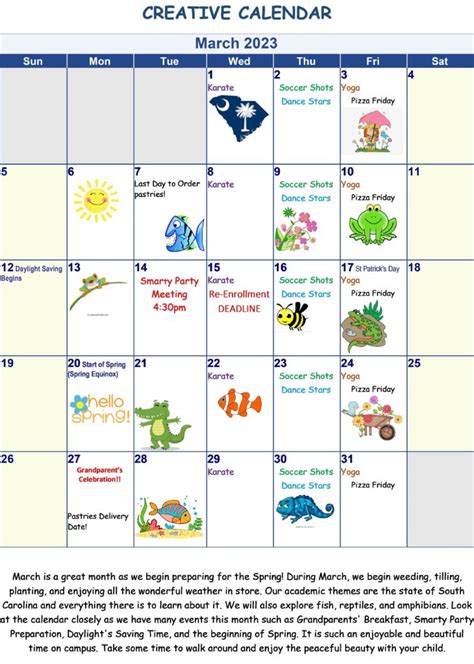 School Calendar – Montessori School of Johns Island