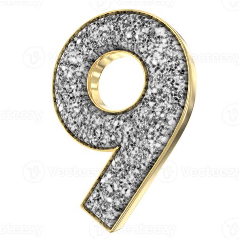 9 Silver And Gold 3d Render 43198377 Png