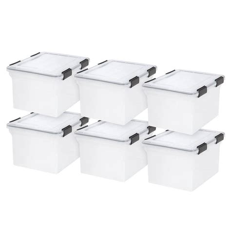 Reviews For Iris Qt Gal Weatherpro Storage Tote In Clear Set