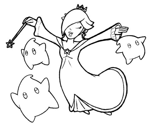 Rosalina Mario Coloring Pages Clip Art Library