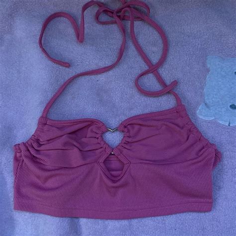 Heart Pink Crop Top Size Xs Perfect Condition Except Depop