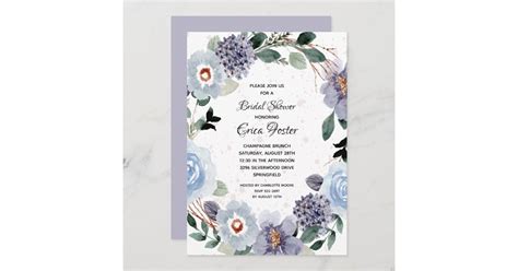 Elegant Watercolor Purple Floral Bridal Shower Invitation Zazzle