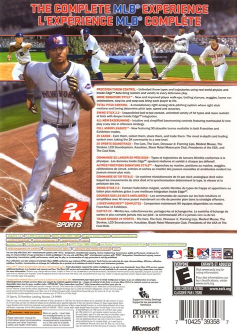 Major League Baseball 2K8 2008 Xbox 360 Box Cover Art MobyGames