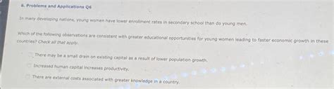 Solved 6 Problems And Applications Q6 In Many Developing