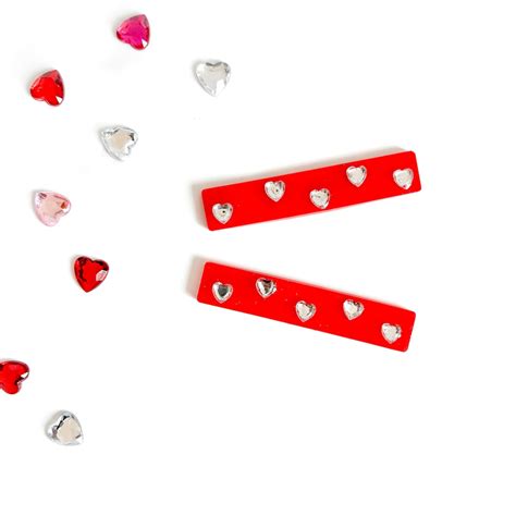 Girls Valentine Barrette Girls Heart Hair Clip Valentine Hair Clip