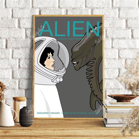 Alien Horror Movie Poster Halloween Gift - Etsy