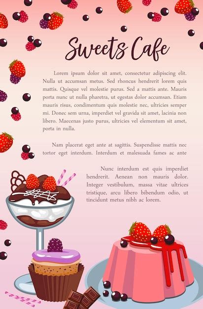 Premium Vector Bakery Sweet Desserts And Cakes Vector Poster