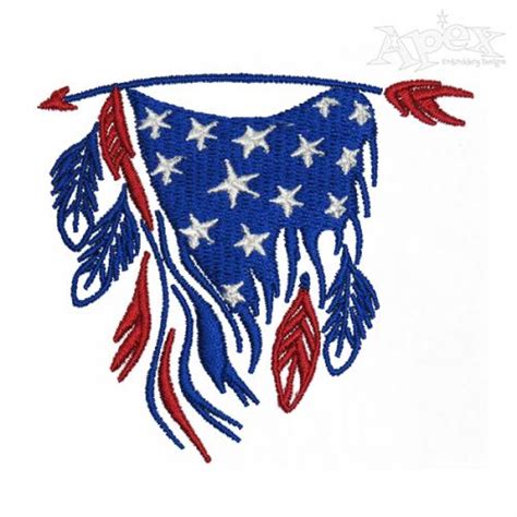 Usa American Feather Flag Embroidery Design Apex Embroidery Designs