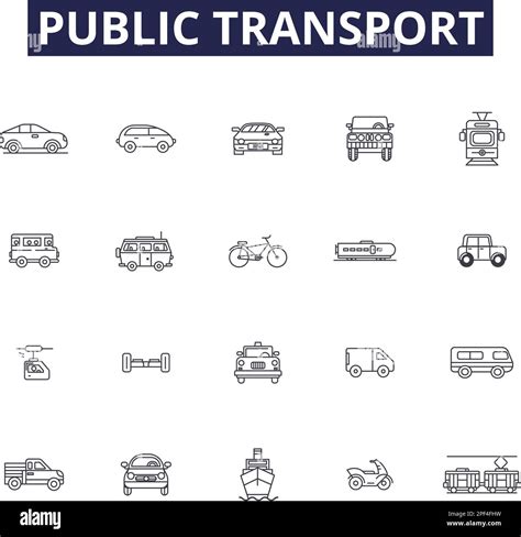 Vektorsymbole und Schilder für öffentliche Verkehrsmittel Busse Züge