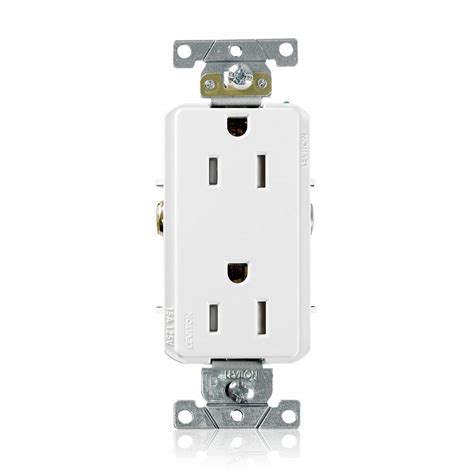 Leviton Tdr15 W 15 Amp 125 Volt Decora Plus Duplex Receptacle Straight Blade Tamper