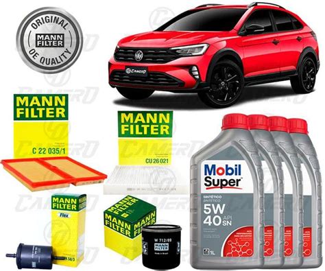 Kit Troca de Óleo 5w40 e Filtros Vw Nivus 1 0 2020 2021 MANN MOBIL