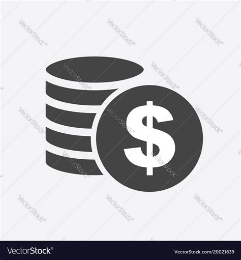 Money Silhouette Icon On White Background Coins Vector Image