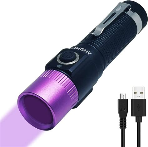 AHOME V10S Linterna De Luz Negra UV De 365 Nm Cabeza Morada Y