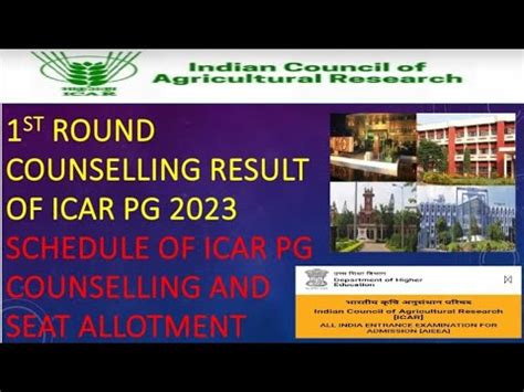 St Round Counselling Result Icar Pg Date Counselling Process And