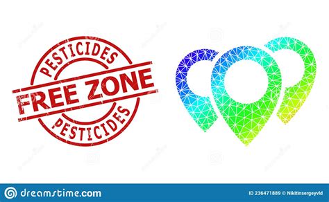 Distress Pesticides Free Zone Watermark And Lowpoly Spectrum Map