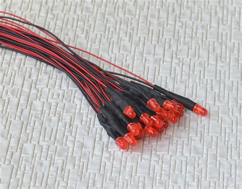 15 X Pre Wired 3mm Red Auto Flashing Blink LEDs Pre Wired Resistor 12V