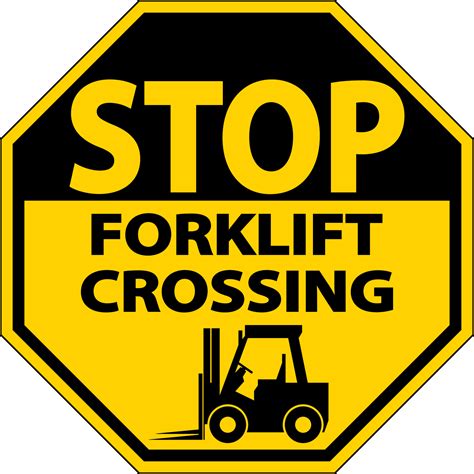 Stop Forklift Crossing Sign On White Background 6799836 Vector Art at ...