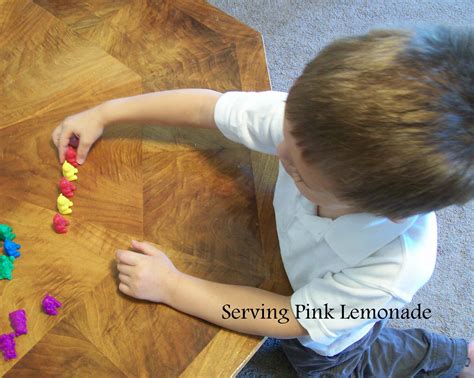 Serving Pink Lemonade Counting Bears